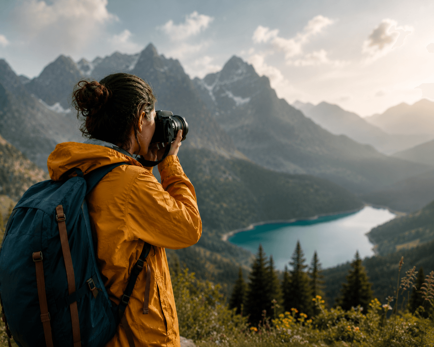 Creator capturing authentic travel content on location